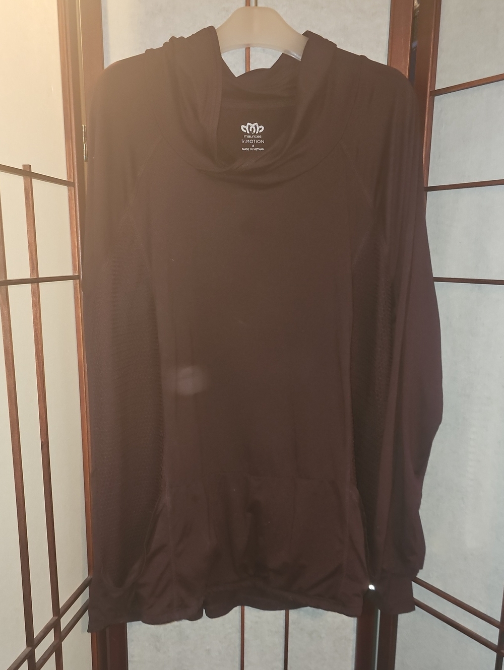 Maurices Maroon Cowl Neck Performance Dri-fit Top